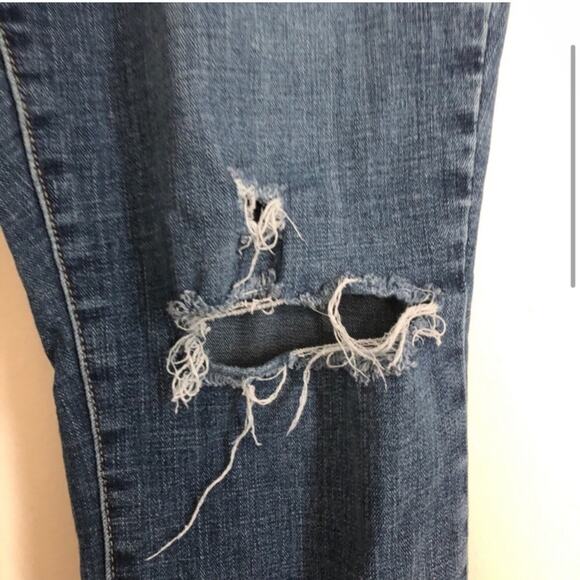 Levi's Jeans Shaping Skinny Leg Mid Rise Distressed Blue Denim Jeans Pants - Picture 4 of 9